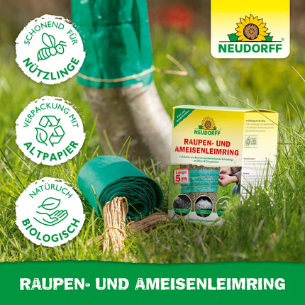 Neudorff Caterpillar and Ant Glue Ring – Protects fruit and ornamental trees against pests that crawl up the trunk, highly adhesive and insecticide-free, 3 m, Green