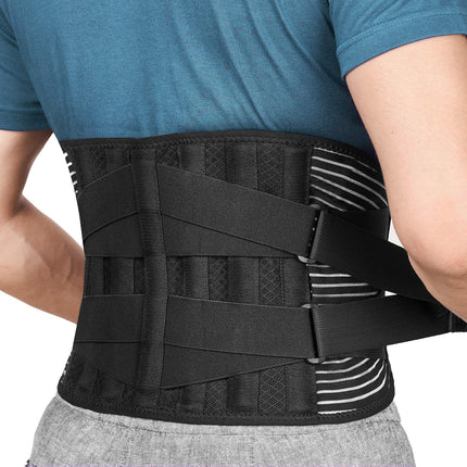 FREETOO back brace with support struts Adjustable tension straps and breathable nylon fabric ideal for work protection relieves the back muscles and for posture correction