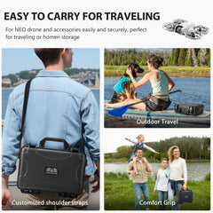 STARTRC Neo Case, waterproof carrying case for DJI Neo Fly More Combo with RC-N3 remote controller, Neo Intelligent Flight Battery/Charging Hub