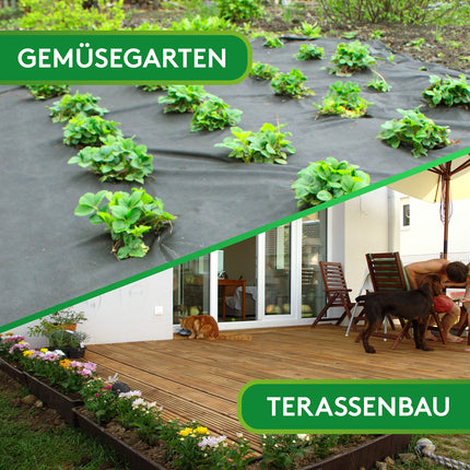 GardenGloss® 50m² Weed Control Fabric – Water-Permeable Weed Control Fabric – Tear-Resistant Weed Control Fabric 50g/m² – High UV Stabilization (50m x 1m, 1 Roll)