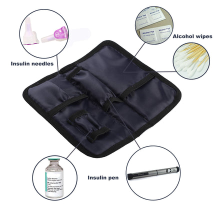 Apollowalker Insulin Cooler Bag for Diabetic Medication - Portable Organizer with 2 Ice Packs, Insulated Lining and Pen Storage