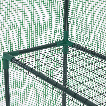 Relaxdays Polytunnel Greenhouse, HxWxD: 185 x 125 x 95 cm, Walk-in Growhouse with Shelf, Iron &amp; PE, Zipper, Green