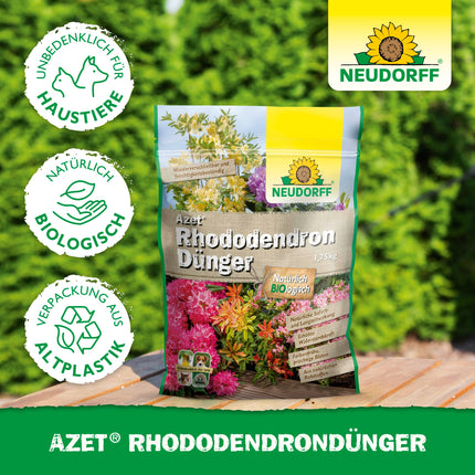 Neudorff Azet Rhododendron Fertilizer – Organic rhododendron fertilizer with mycorrhiza ensures colorful and magnificent blooms with a 3-month long-term effect, 1 kg