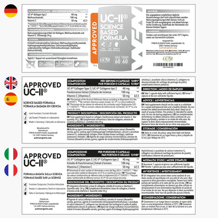 WFN Approved UC-II - Undenatured Collagen Type 2 High Dose - 60 Capsules - Joint Complex with UC II Collagen, Vitamin C &amp; Boswellia Serrata - Produced in Germany - Externally Laboratory Tested