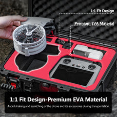 Portable Waterproof Hard Case for DJI Flip Fly More Combo, can hold 7 batteries, RC2/RC-N3 remote control, charging station, 65W charger, FLip drone and other accessories