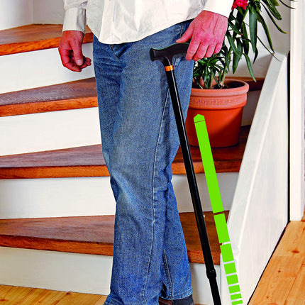 Alberts 140700 Walking Stick | Height-adjustable | Stick: aluminum, handle: wood, black