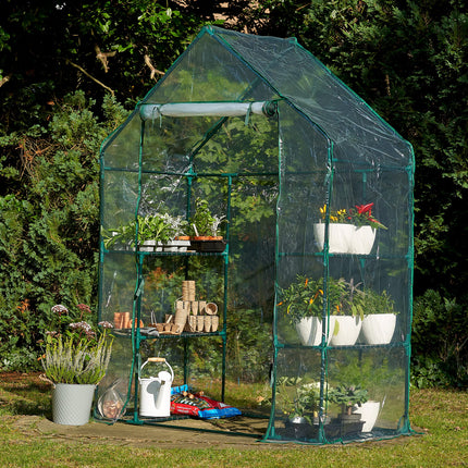 Bramble - Premium Garden Greenhouse with Ground Hooks, 6 Levels &amp; Robust Tarpaulin - Weatherproof, Stable &amp; Easy to Assemble - 195x143x73cm