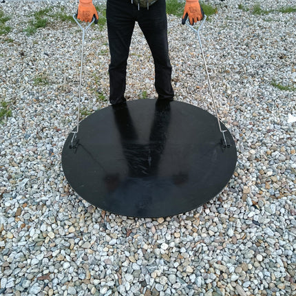 Varile manhole cover for DN1000 KG pipe 115cm - 200kg load capacity | universal manhole cover made of plastic | cistern cover (black)