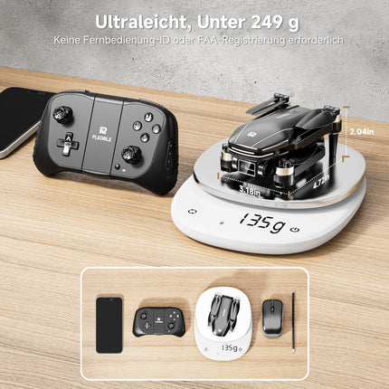 PLEGBLE Drone with 4K Camera for Kids, Mini Drone Adults, Brushless Motor FPV RC Drone with 5G WiFi, Altitude Hold, 3D Flip, Headless Mode, Flight Path, Toy Gifts for Boys Ages 8 and Up