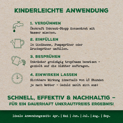 Scheidler Ökokraft Weed Stop Base Vinegar/Acetum 3 Liters – Natural Weed Killer for 500 m2 Extra Strong – Weed Remover for Paths/Paving/Patios – Long-Term Weed-Free