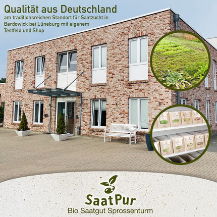 SaatPur® Sprouting Box Set 3 with three levels as a sprouting device: Sprout cultivation and microgreens growing trays. Germination box, germination tray, quality, sprouting box, sprouting house, germination device