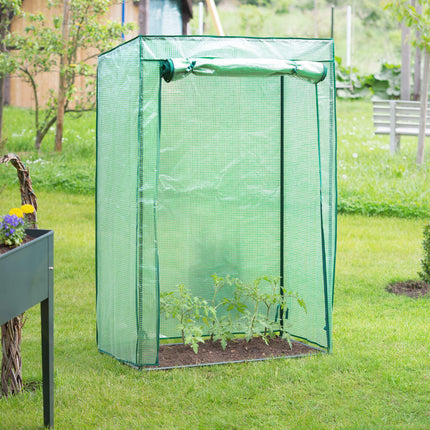 Relaxdays Tomato Greenhouse, Garden &amp; Balcony, Plastic Greenhouse for Tomatoes, HxWxD: 150x100x50 cm, Steel &amp; PE Film, Green