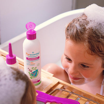 Puressentiel Anti-Lice Set Lotion 100 ml with Comb + Poudoux Shampoo 200 ml + Memory Game – Active ingredient 100 percent of natural origin – Playfully removes lice, larvae, and nits – Works in 10 minutes