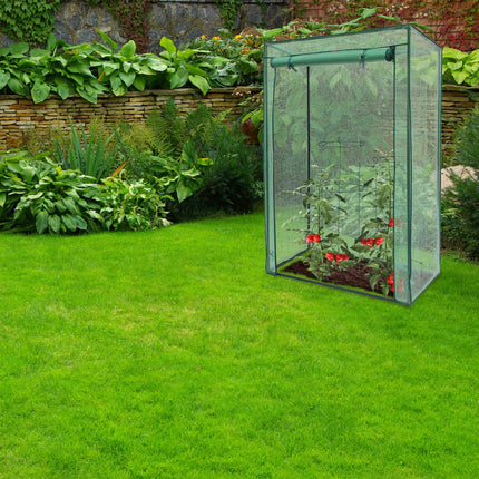 Relaxdays greenhouse for tomatoes 150 x 100 x 50 cm HxWxD, pitched roof plastic greenhouse with PE mesh film, green