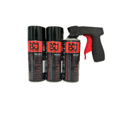 NHOU Ölbeschichtung zur Rostschutzbehandlung – Schwarzes Aerosol-Set (400 ml x 3 + Sprühgriff)
